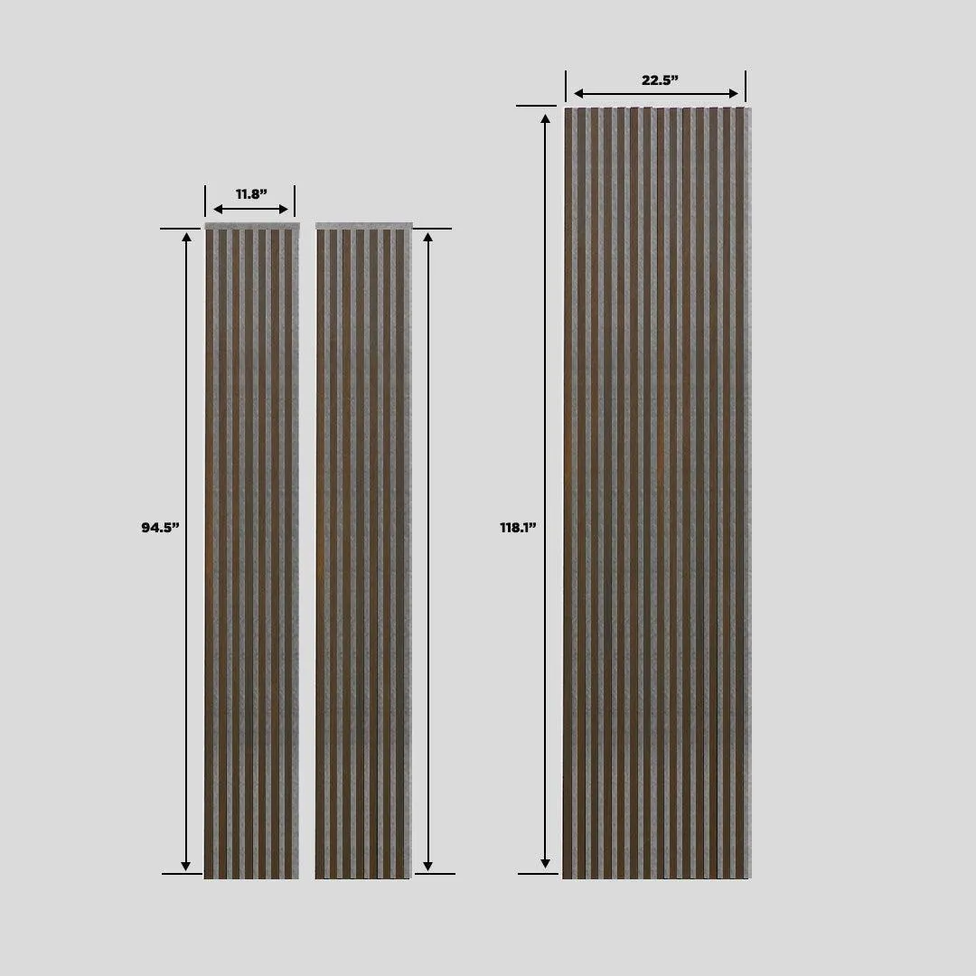 Acoustic Slat Wall Panel | Smoked Oak with Gray Felt | Premium 3-sided Wood Veneer - Image 3