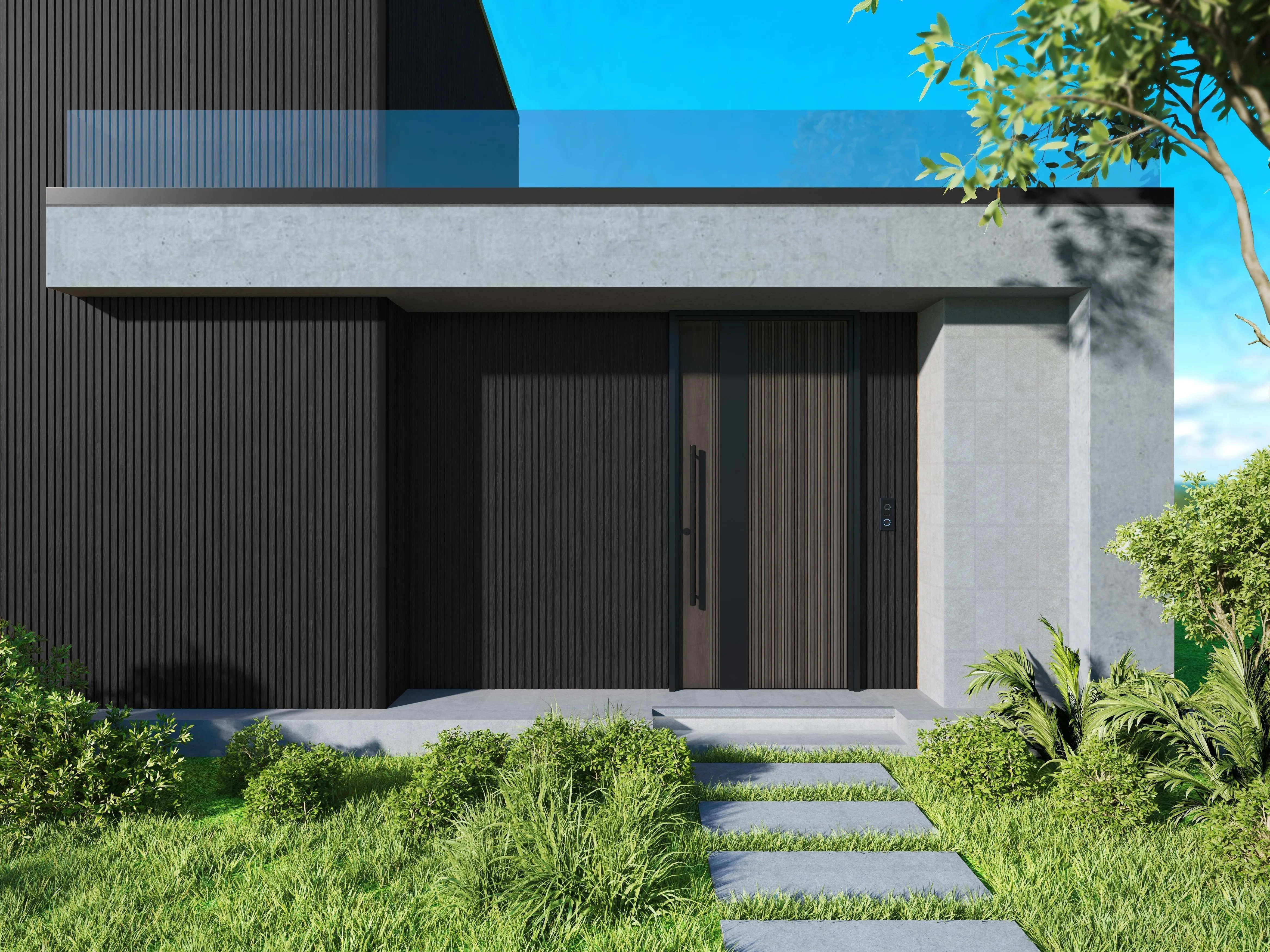 Exterior Wall Panel Black 94.5" | Garden | 3D Wood Grain (2 Panels per Box) - Image 2