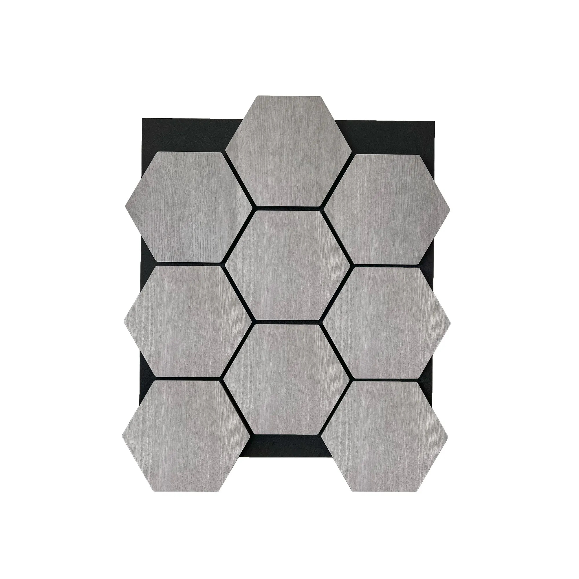 Hexagon Acoustic Panel | Gray Walnut 32 Inch (4 Panels per Box) | Wall Decor - Image 2