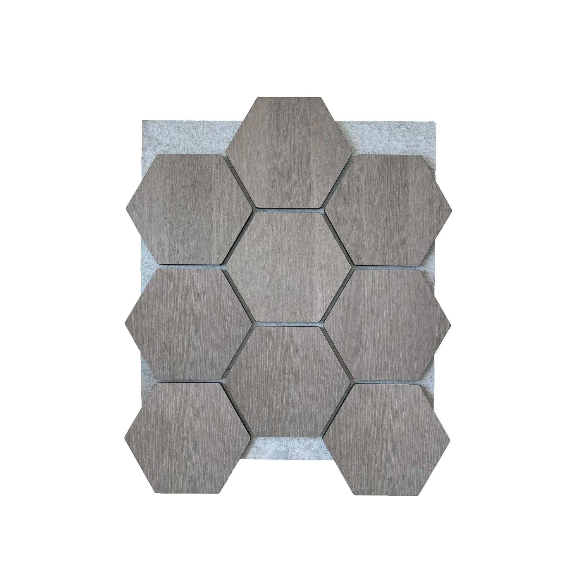 Hexagon Acoustic Panel | Gray Walnut with Gray Felt 32 Inch (4 Panels per Box) | Wall Decor - Image 2