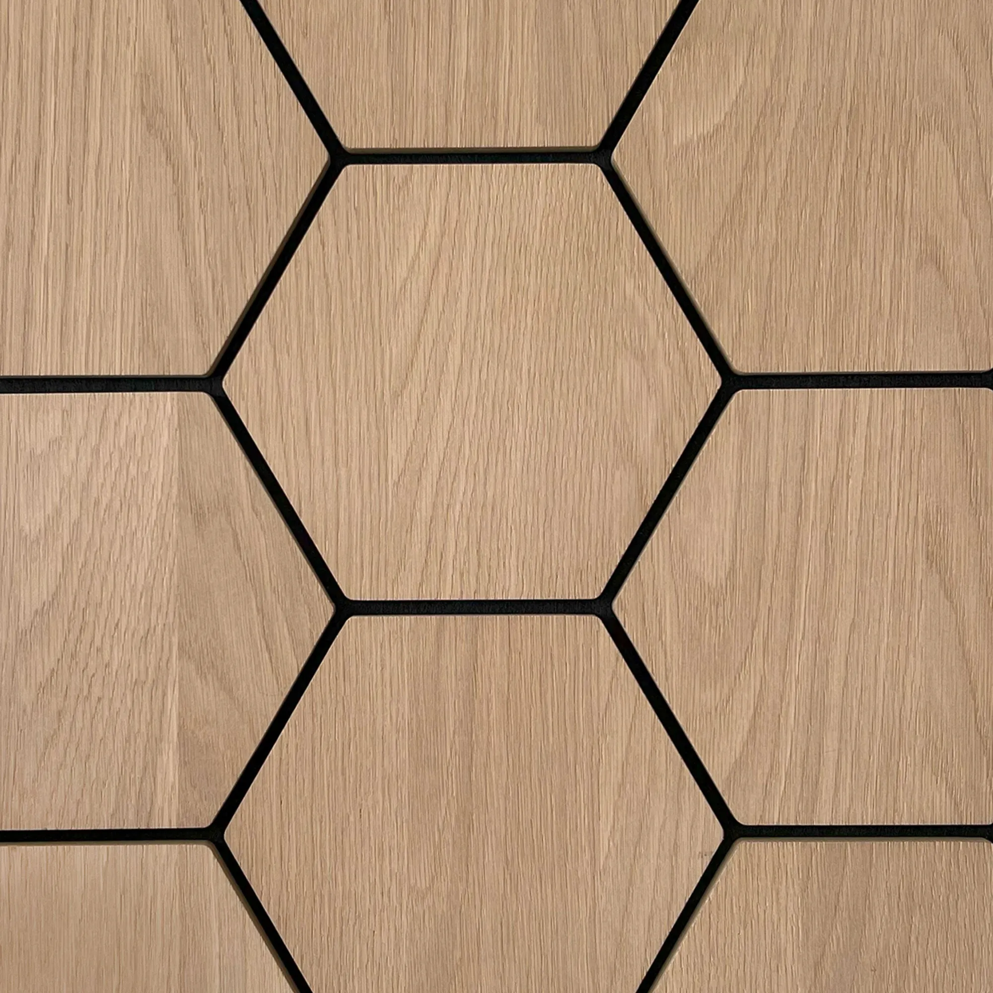 Hexagon Acoustic Panel | Natural Oak 32 Inch (4 Panels per Box) | Wall Decor