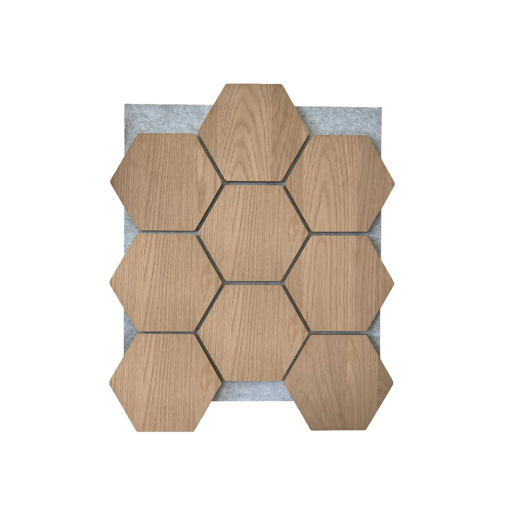 Hexagon Acoustic Panel | Natural Oak with Gray Felt 32 Inch (4 Panels per Box) | Wall Decor - Image 2