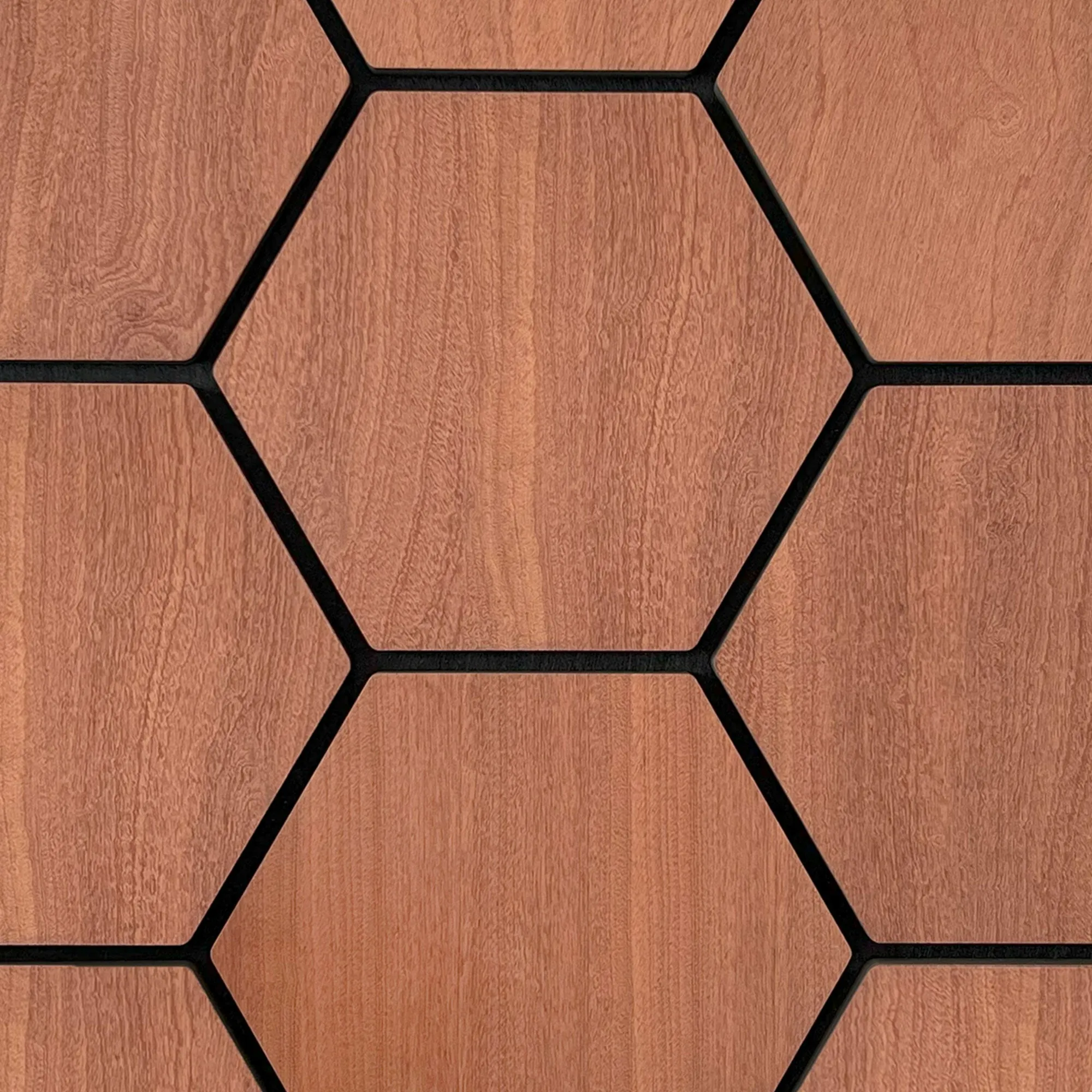 Hexagon Acoustic Panel | Smoked Oak 32 Inch (4 Panels per Box) | Wall Decor