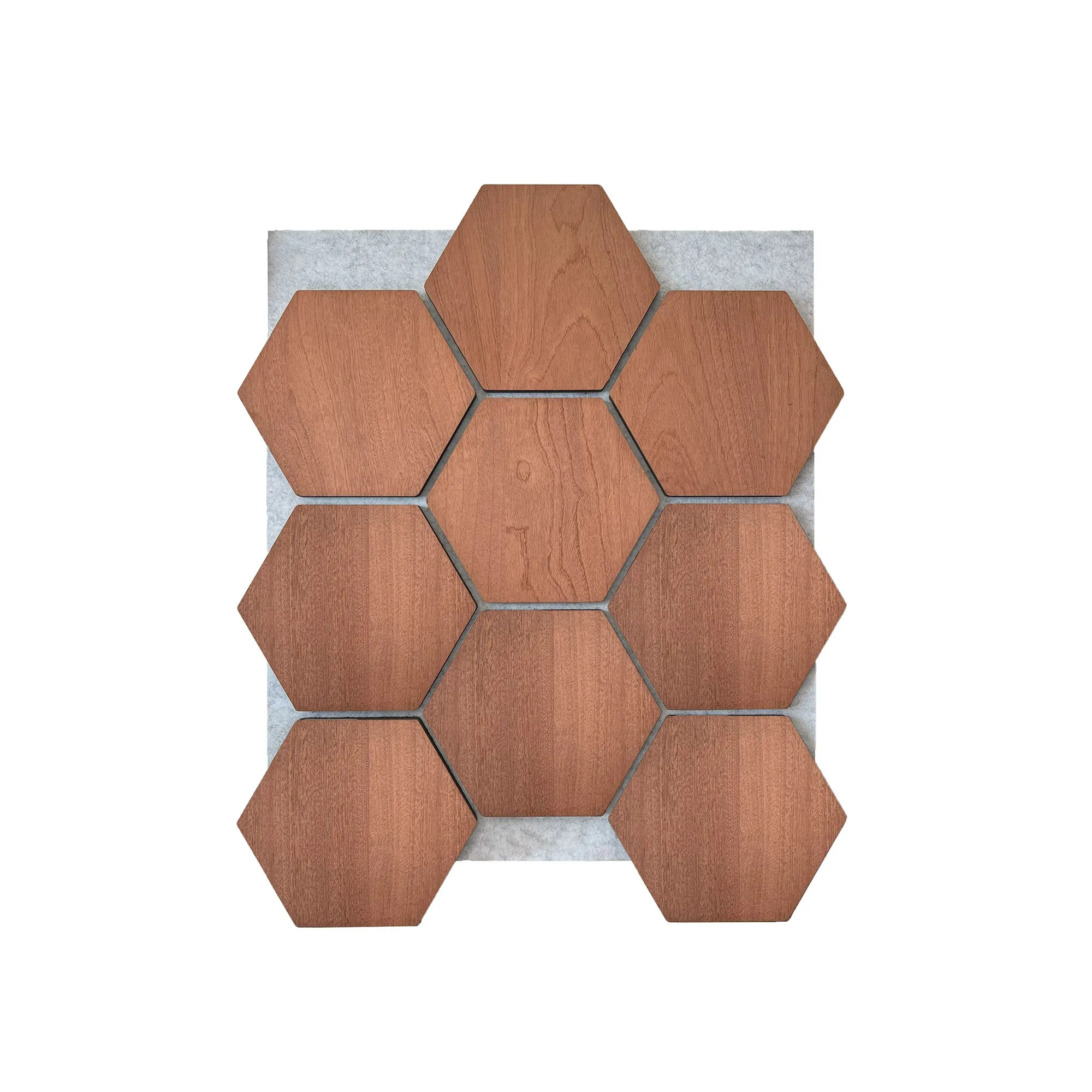 Hexagon Acoustic Panel | Smoked Oak with Gray Felt 32 Inch (4 Panels per Box) | Wall Decor - Image 2