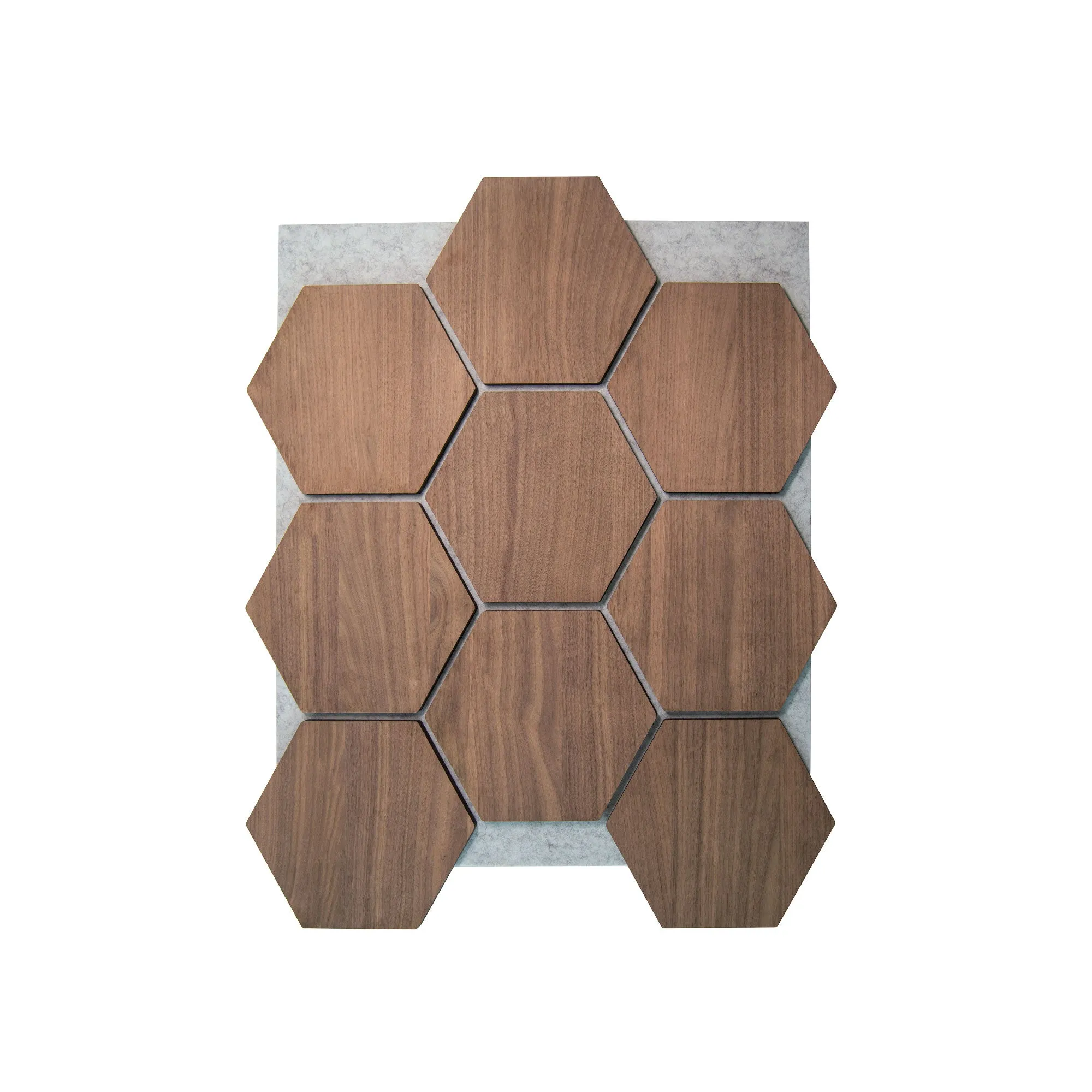 Hexagon Acoustic Panel | Walnut with Gray Felt 32 Inch (4 Panels per Box) | Wall Decor - Image 2