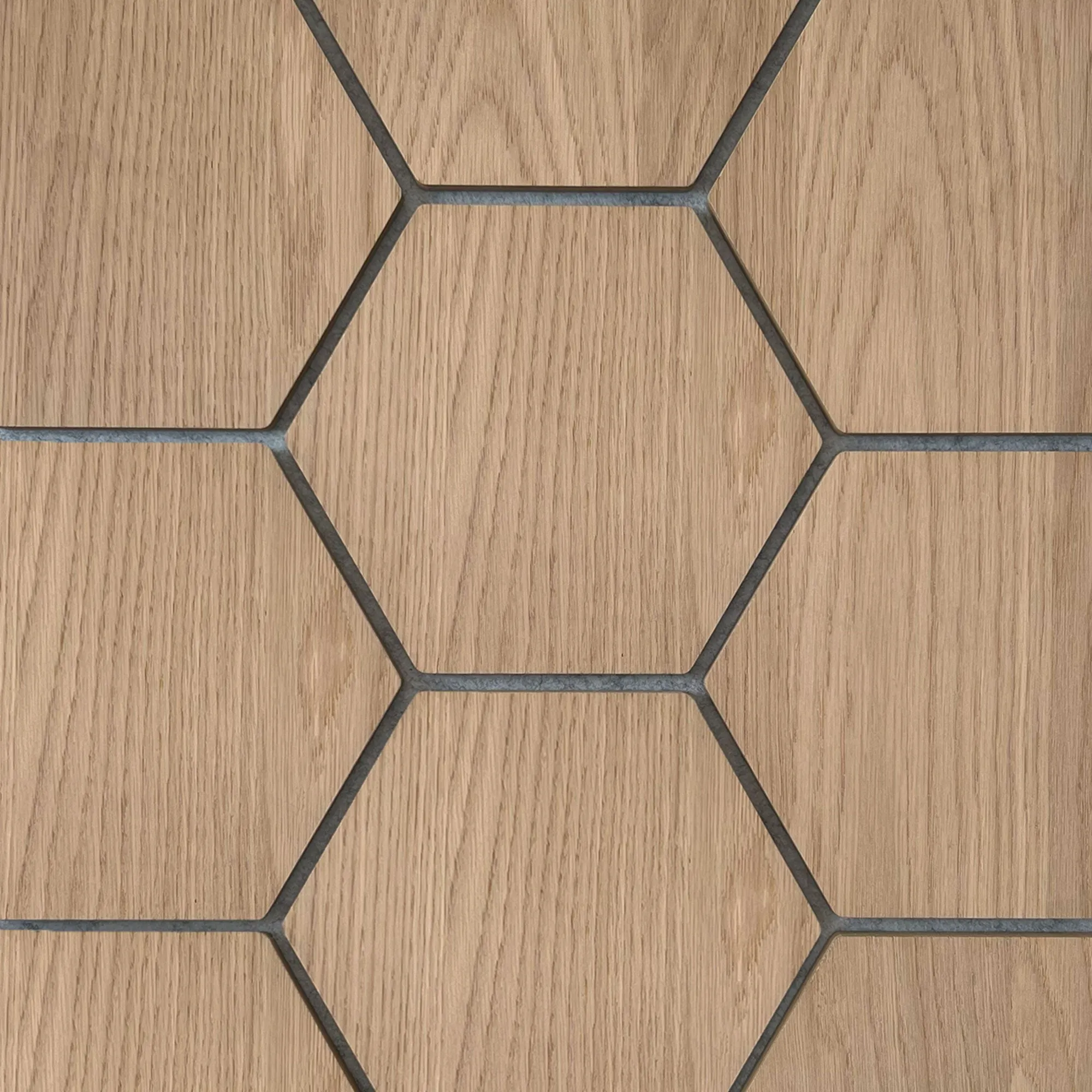 Sample - Hexagon Panel Natural Oak with Gray Felt