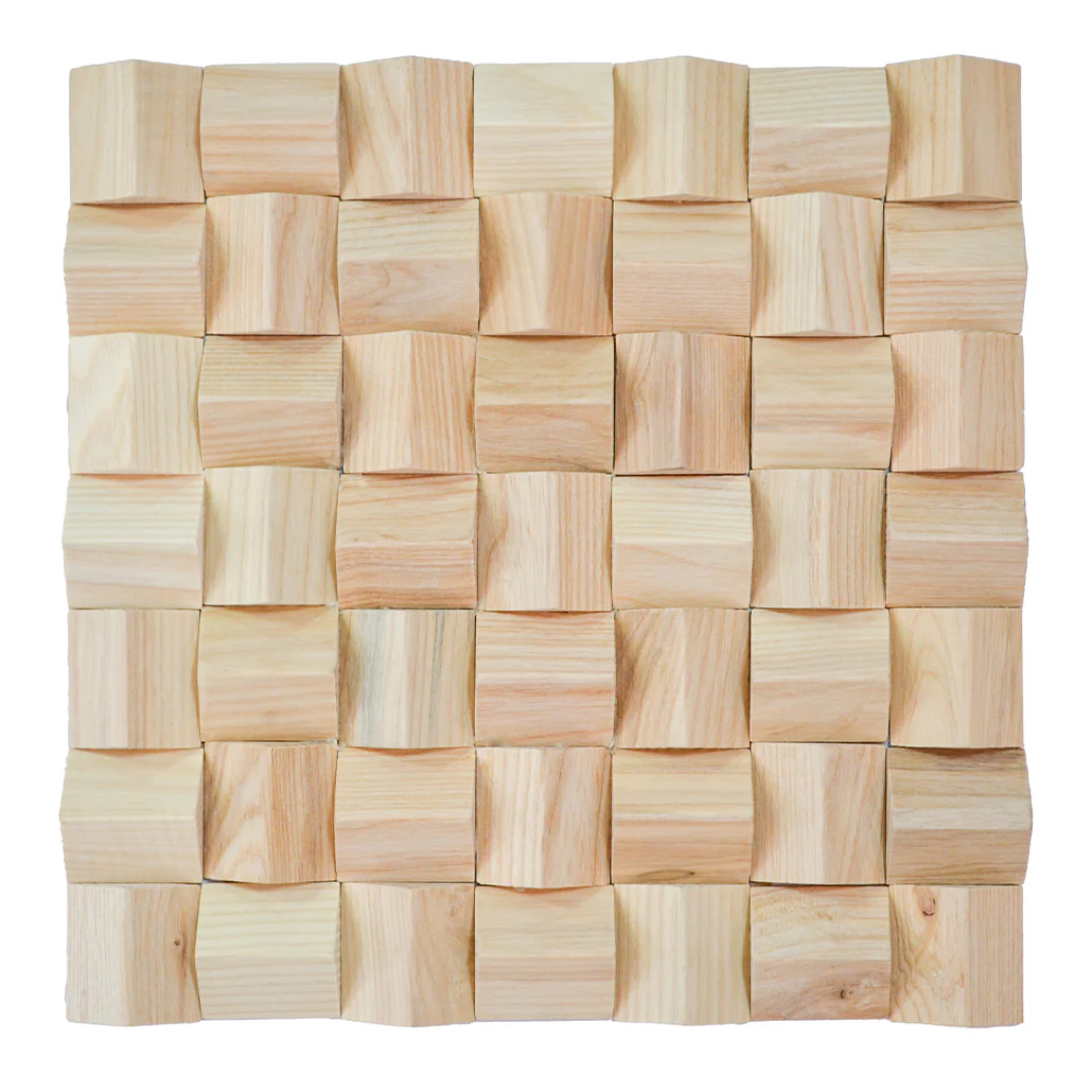 Wood Mosaic Panel | Ash Wood Tile | 12×12” - Image 5