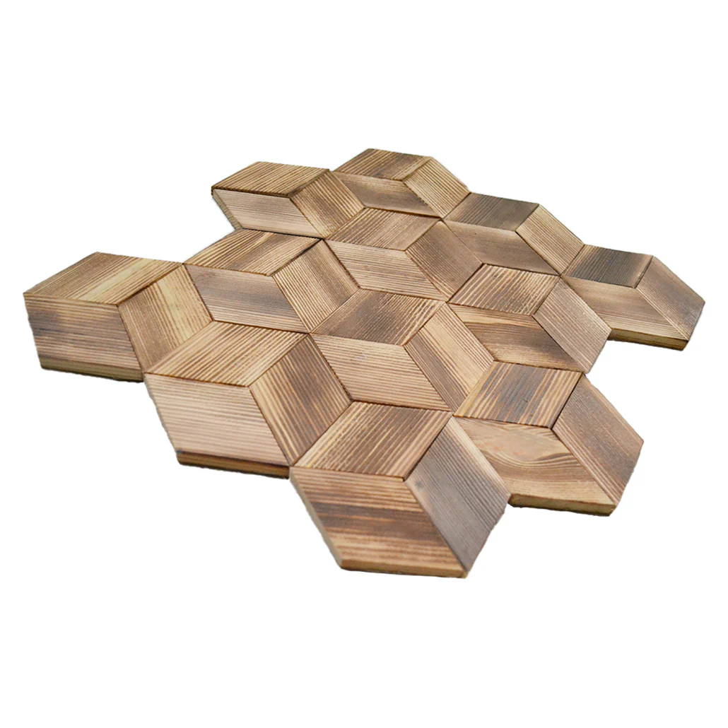 Wood Mosaic Panel | Fresh Pine Wood Tile | 11.8"×13.8” - Image 4