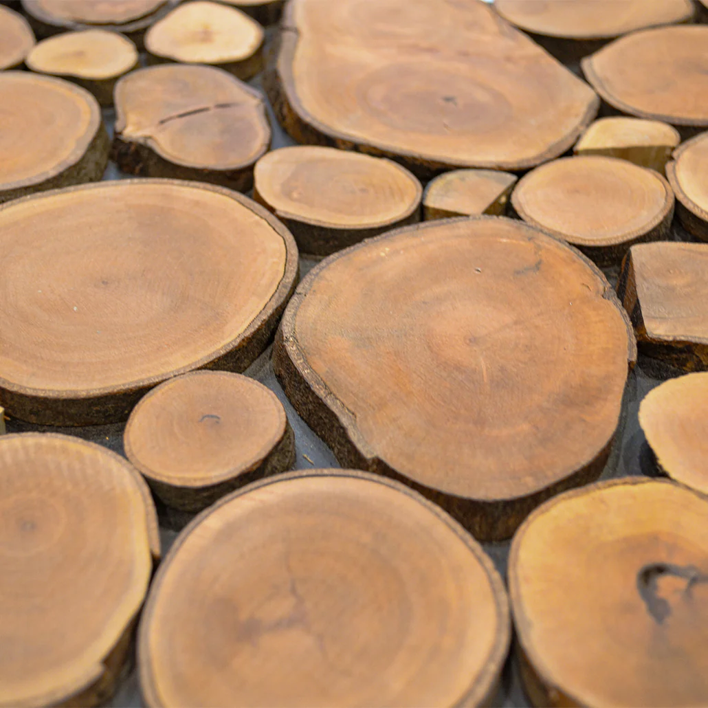 Wood Mosaic Panel | Lychee Wood Tile | 12"×12” - Image 4