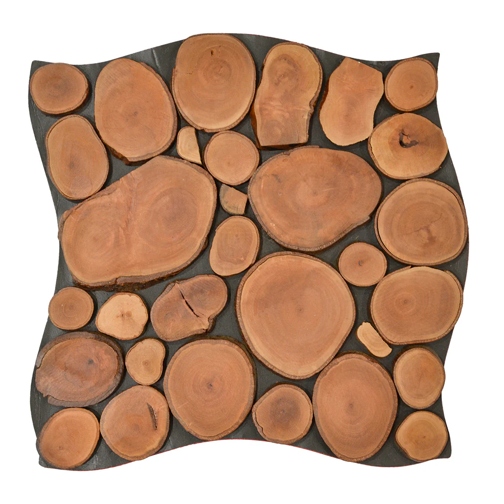 Wood Mosaic Panel | Lychee Wood Tile | 12"×12” - Image 5