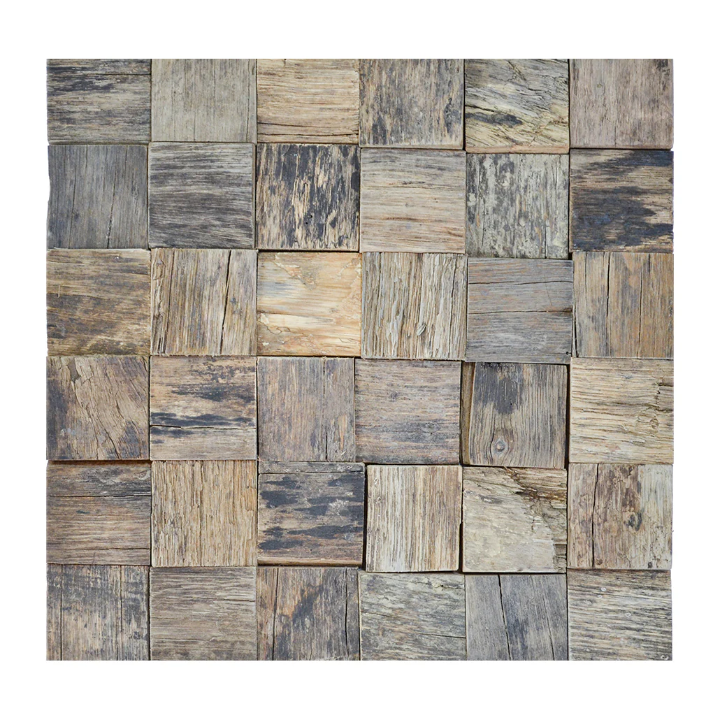 Wood Mosaic Panel | Marine Wood Tile | 12"×12” - Image 4