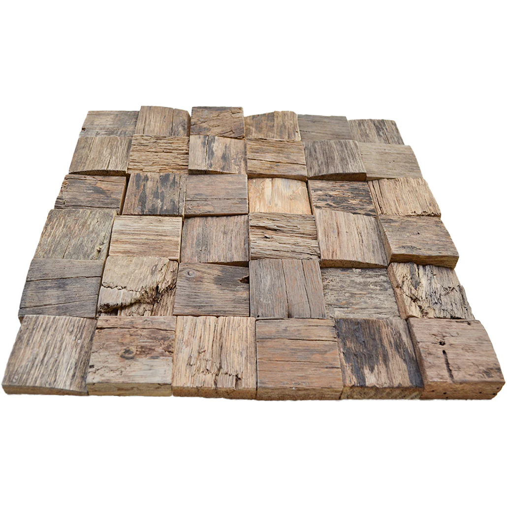 Wood Mosaic Panel | Marine Wood Tile | 12"×12” - Image 5