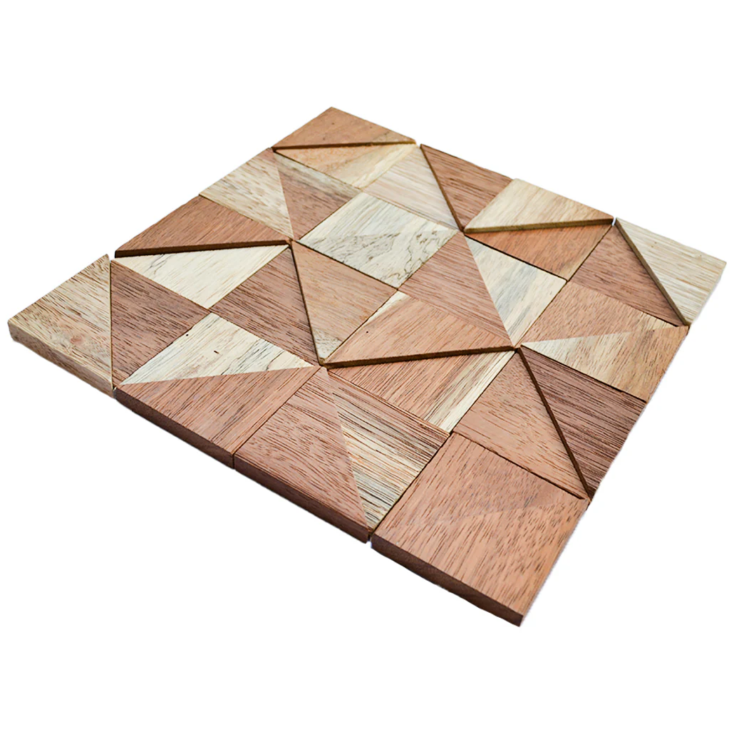 Wood Mosaic Panel | Merbau Wood Tile | 12×12” - Image 5