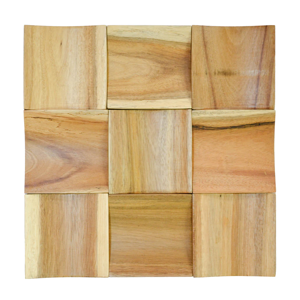 Wood Mosaic Panel | Timeless Teak Wood Tile | 12"×12” - Image 2