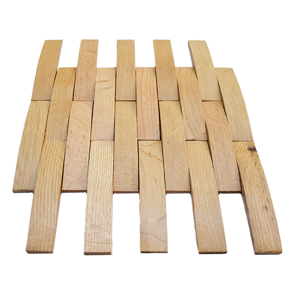 Wood Mosaic Panel | White Oak Wood Tile | 12×12” - Image 5